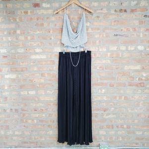 🚫SOLD🚫Black Satin Accordion Flowy Pants